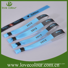 Custom one-off event satin ribbon wristband with full color printing